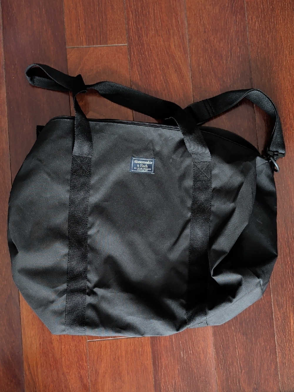 Abercrombie & Fitch Black Duffel Tote with Shoulder Strap